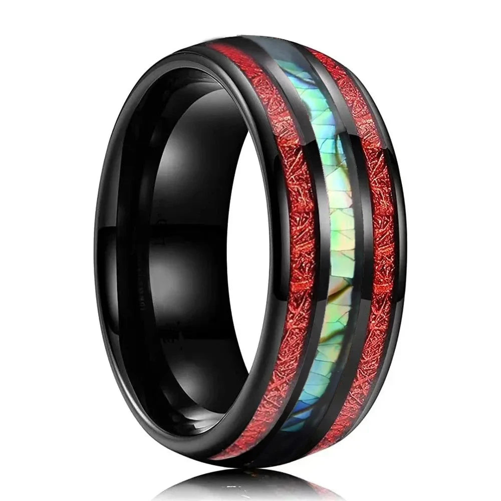 8mm Stainless Steel Galaxy Style Colorful  Rings