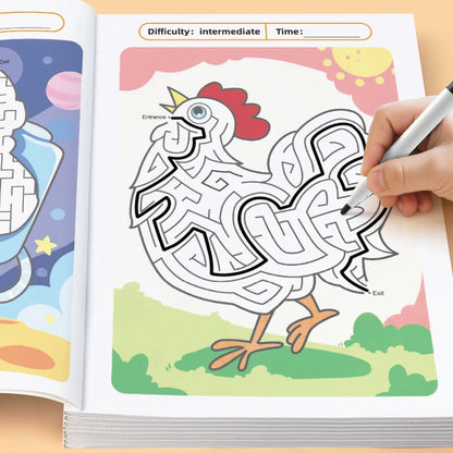 Maze Game Book Puzzle Colorful Pages for Age 3-8