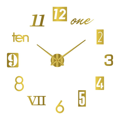 Large Wall 3D DIY Quartz Acrylic Mirror Stickers Clocks