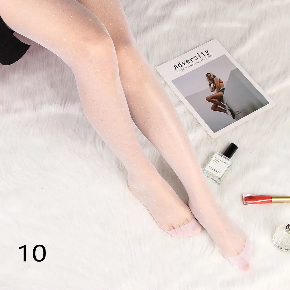 Sexy love Dot Silk Thin Faux Tattoo  Socks