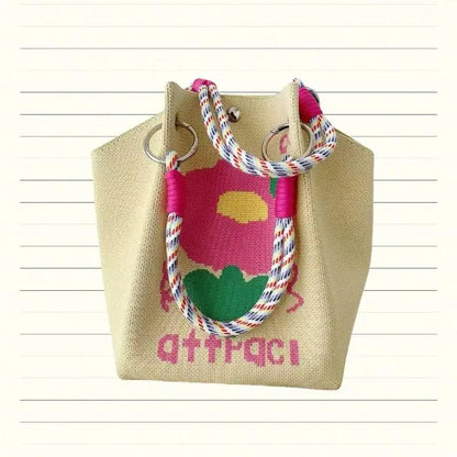 Versatile Cute Knitted Handbag With 3D Magnetic Snap Handbag Clutch Bag