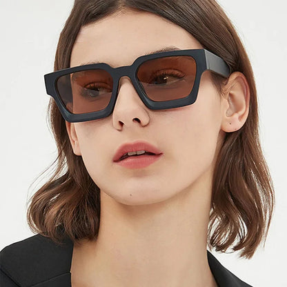 Square Luxury Retro Green Brand Designer Sun Glasses