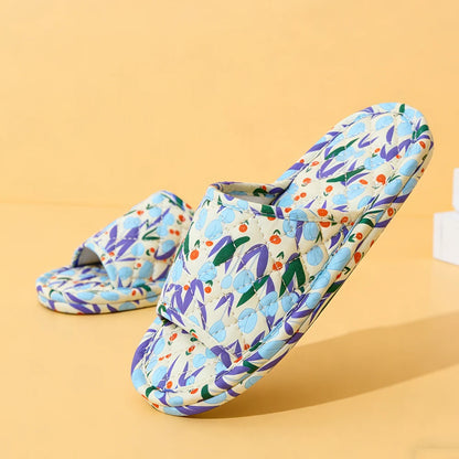 Home Slippers Soft Cotton Floral Floor Slippers