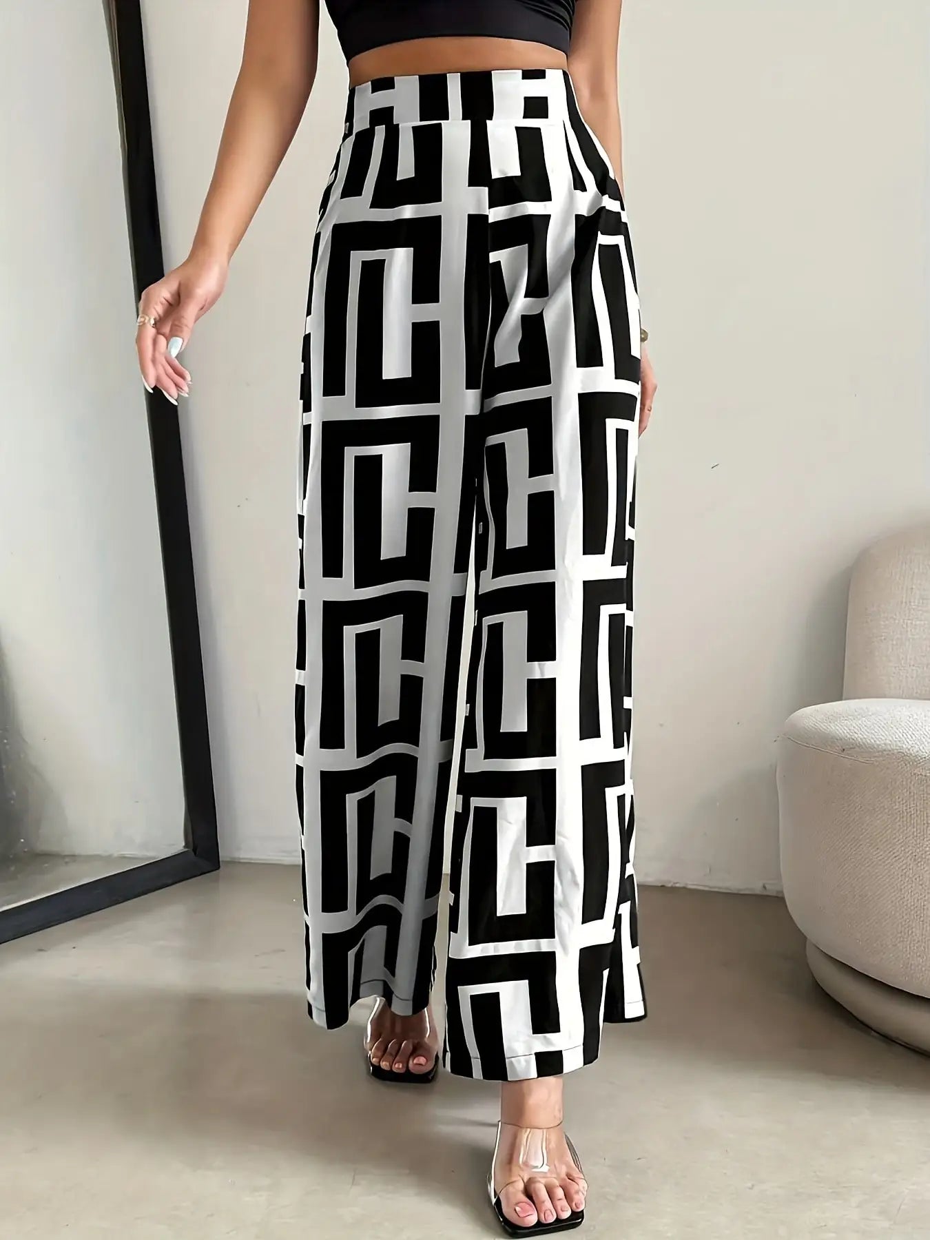 Elegant Bohemian wide leg loose pants