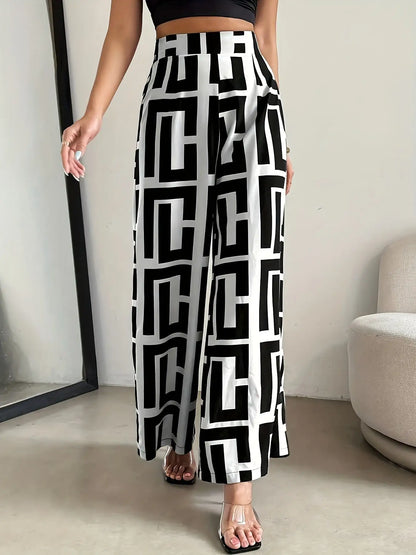 Elegant Bohemian wide leg loose pants