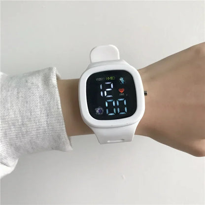 Electronic LED Digital Watch Casual Big Dial Silicone Watch Sports