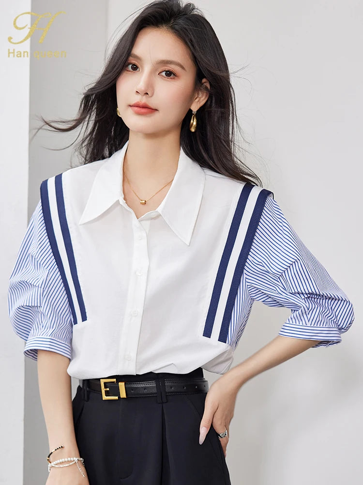 Korean Tops Chiffon Short Sleeve Shirts