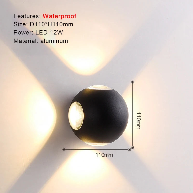 IP65 LED Wall Lamp Outdoor Sconce Balcony Porch Light