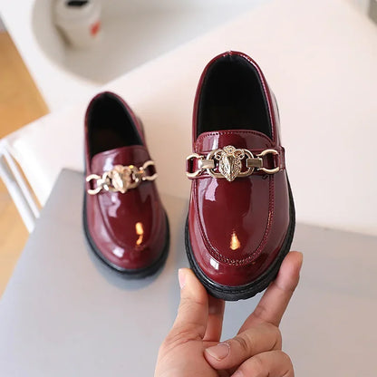 Leather Chain Flat Elegant Shoes
