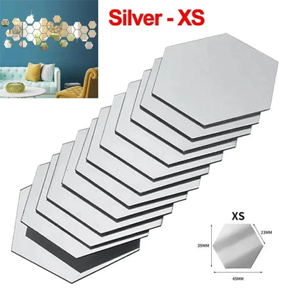 Hexagon Acrylic Mirror Wall Home Decoration Sticker