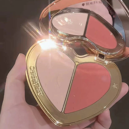 Charlotte Tilbury CT Two-color Heart-shaped Blusher Naturally High-gloss Liquid Powder Set Brightening Pearlescent Glow Powder