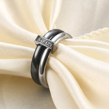 DANA Ceramic Zircon Couple Ring