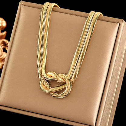 316L Stainless Steel Metal Chain 18K Gold Plated Neck Chain Waterproof Necklace