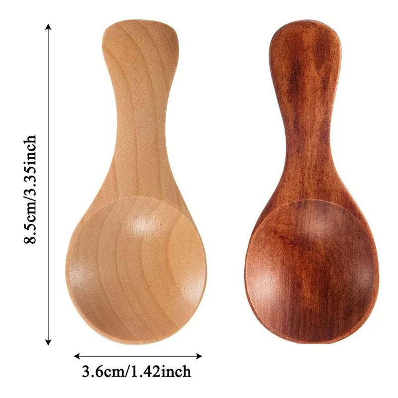1-10PCS Mini Natural Wooden Spoons