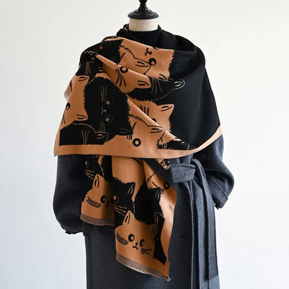 Cute Cat Cashmere Scarf
