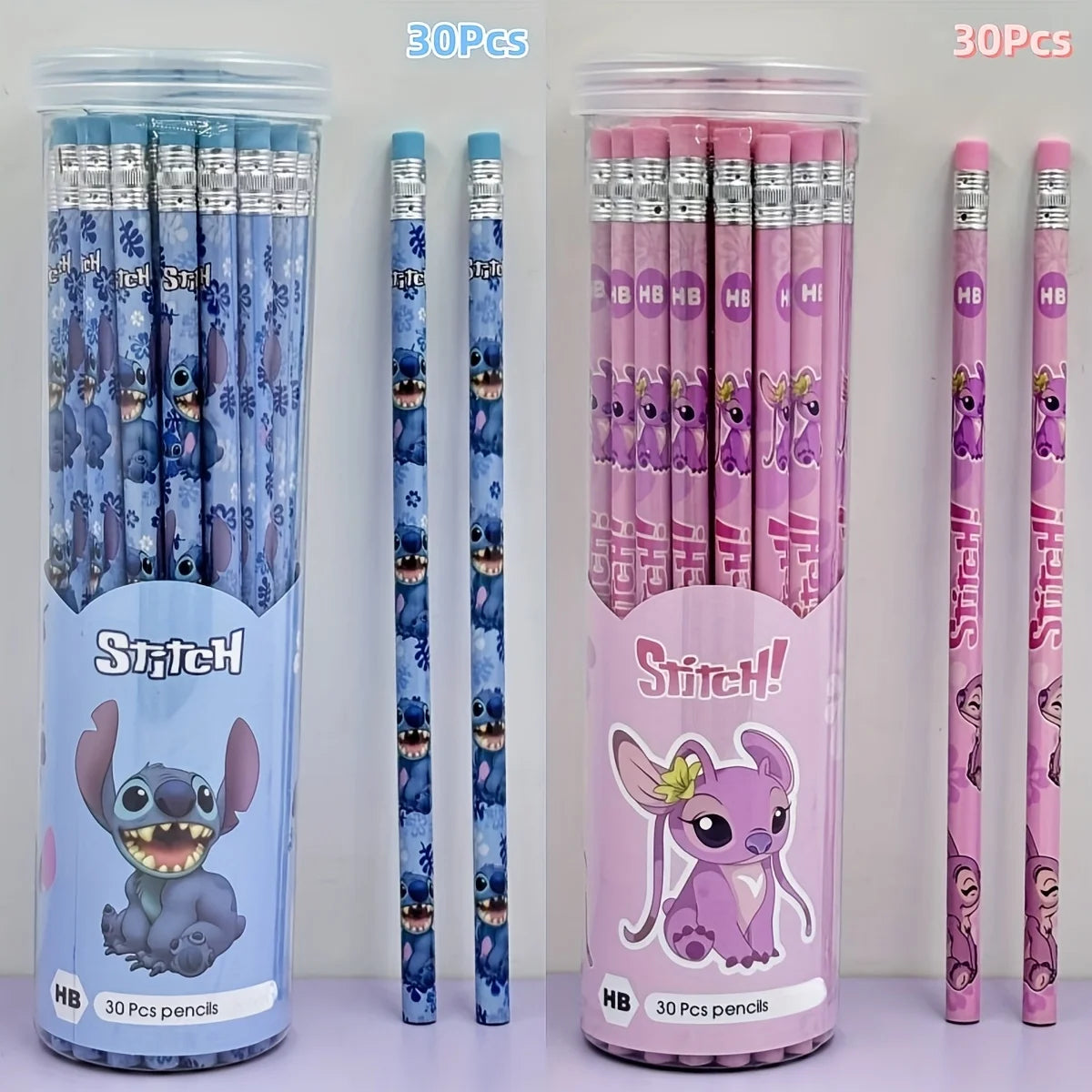1 Bucket of 30 Disney Stitch Angel Paintbrushes Set