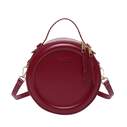 Crossbody Round Small Handbag Leather Shoulder Bag