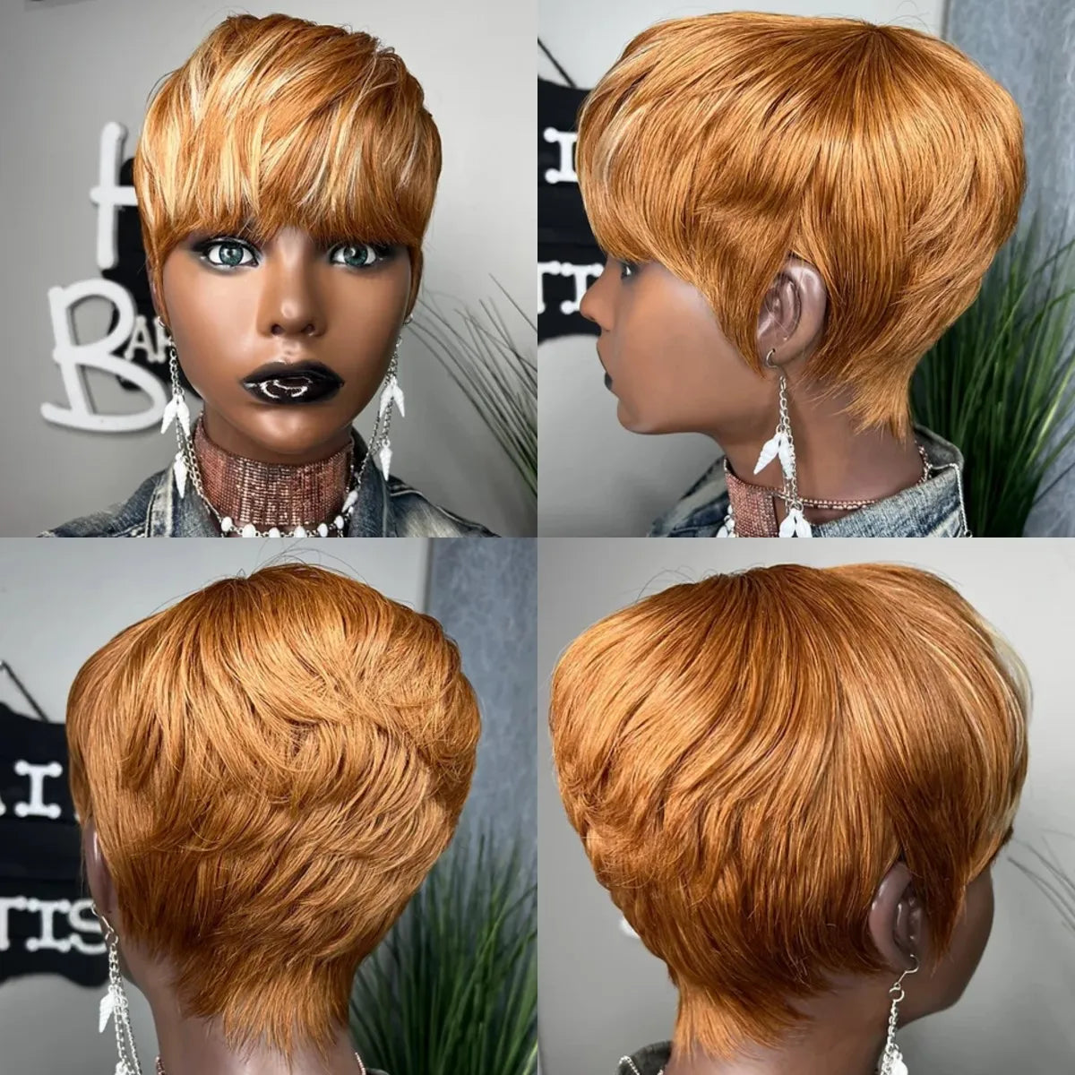 Short Straight  Pixie Cut Hair Bob Wig