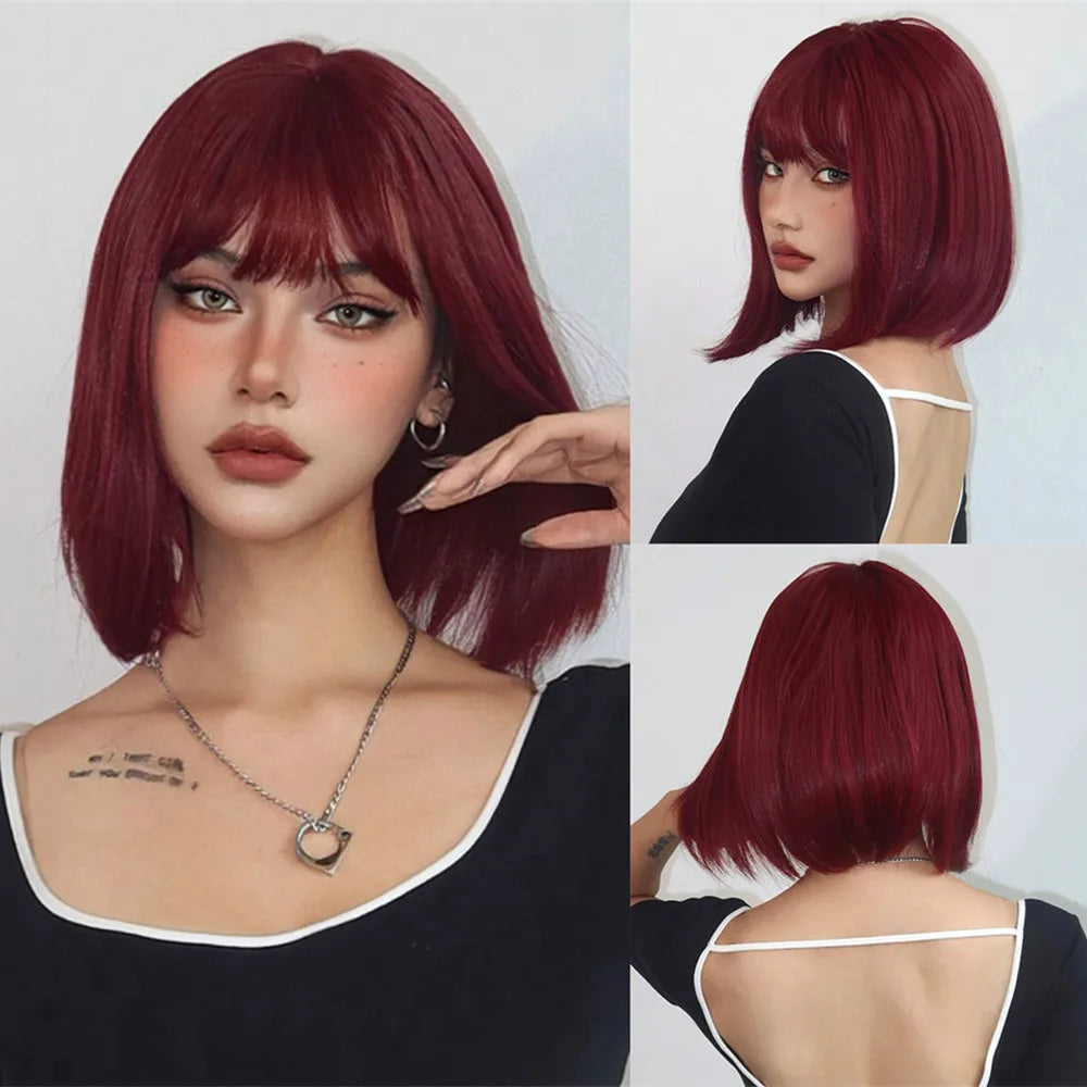 Straight Short Highlights Blonde Hair Wig