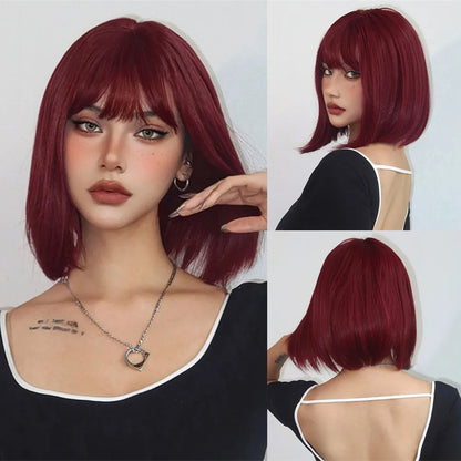 Straight Short Highlights Blonde Hair Wig