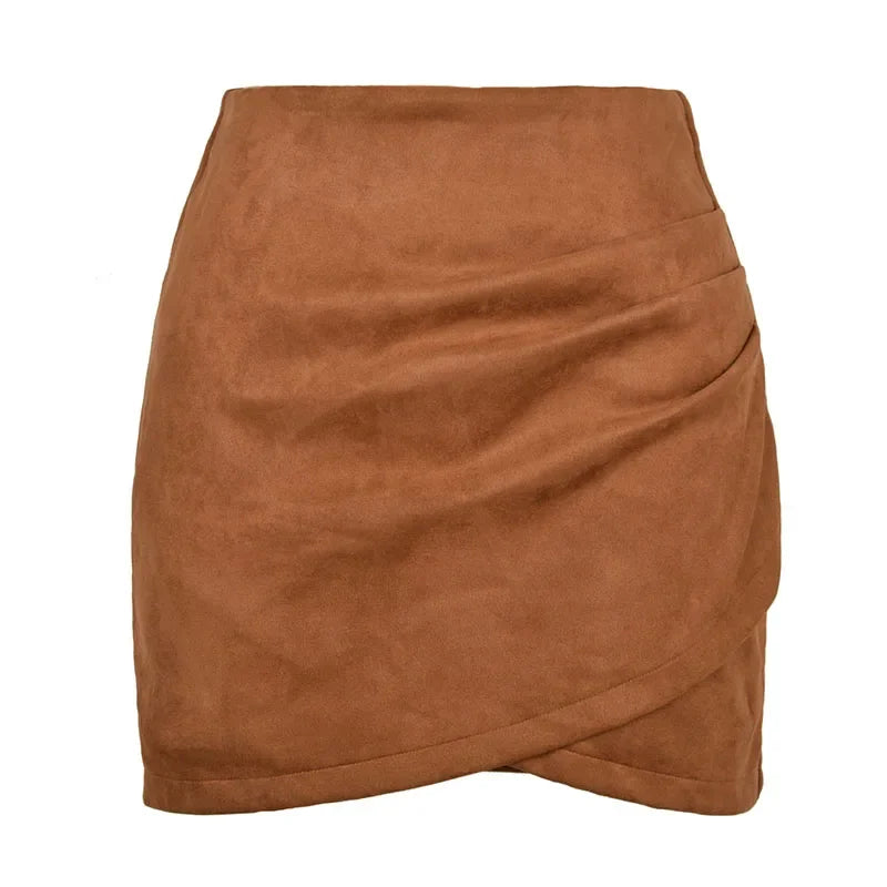 Sexy Slim Fit Suede Mini Skirt