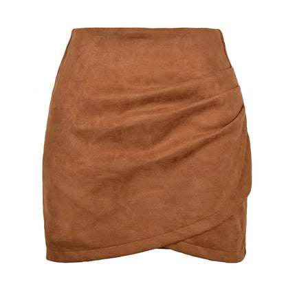 Sexy Slim Fit Suede Mini Skirt