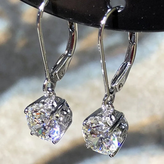 925 Sterling Silver Round Cubic Zirconia Earring