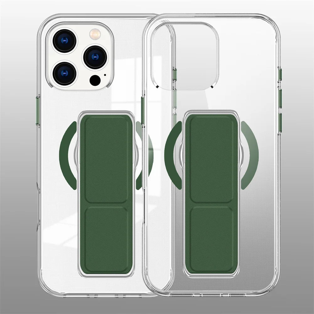 Luxury Folding Wristband Stand Magnetic Phone Case For iPhone Protective Back Cover