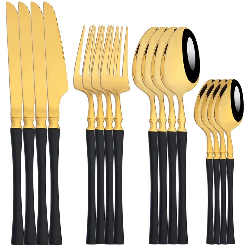 16pcs Dinnerware Stainless Steel Tableware Set