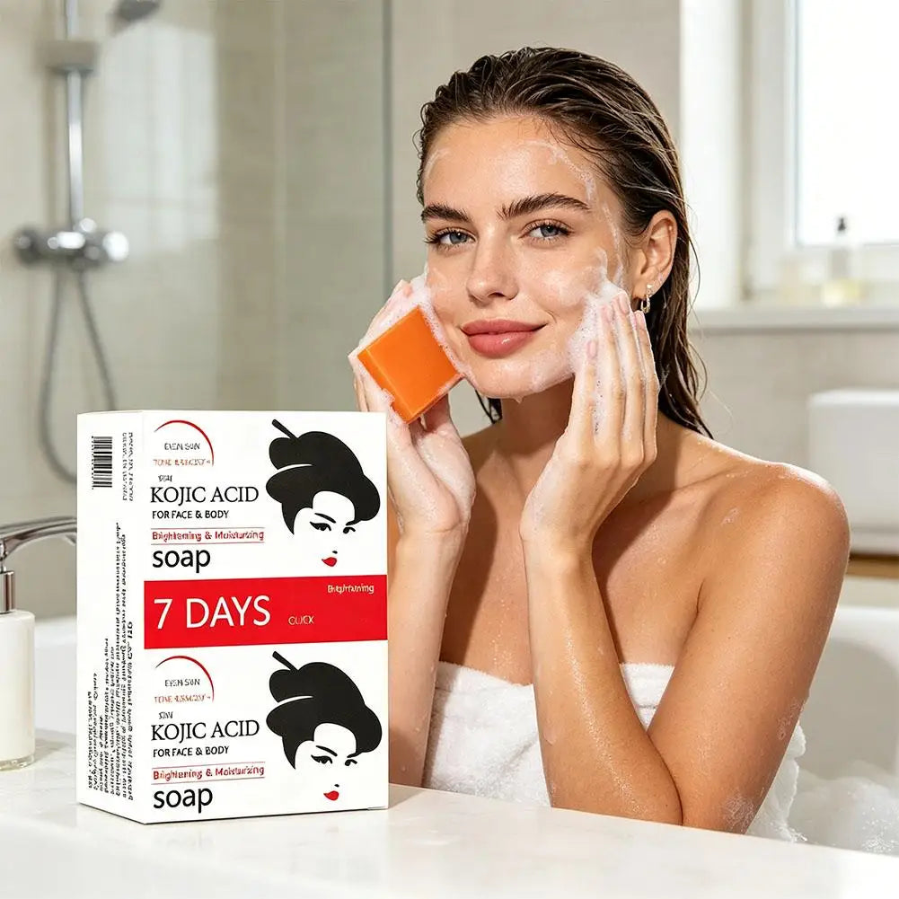 Handmade Kojic Acid Soap for Face & Body Deep Cleansing Oil Control Brighten Skin Tone Bath Soap