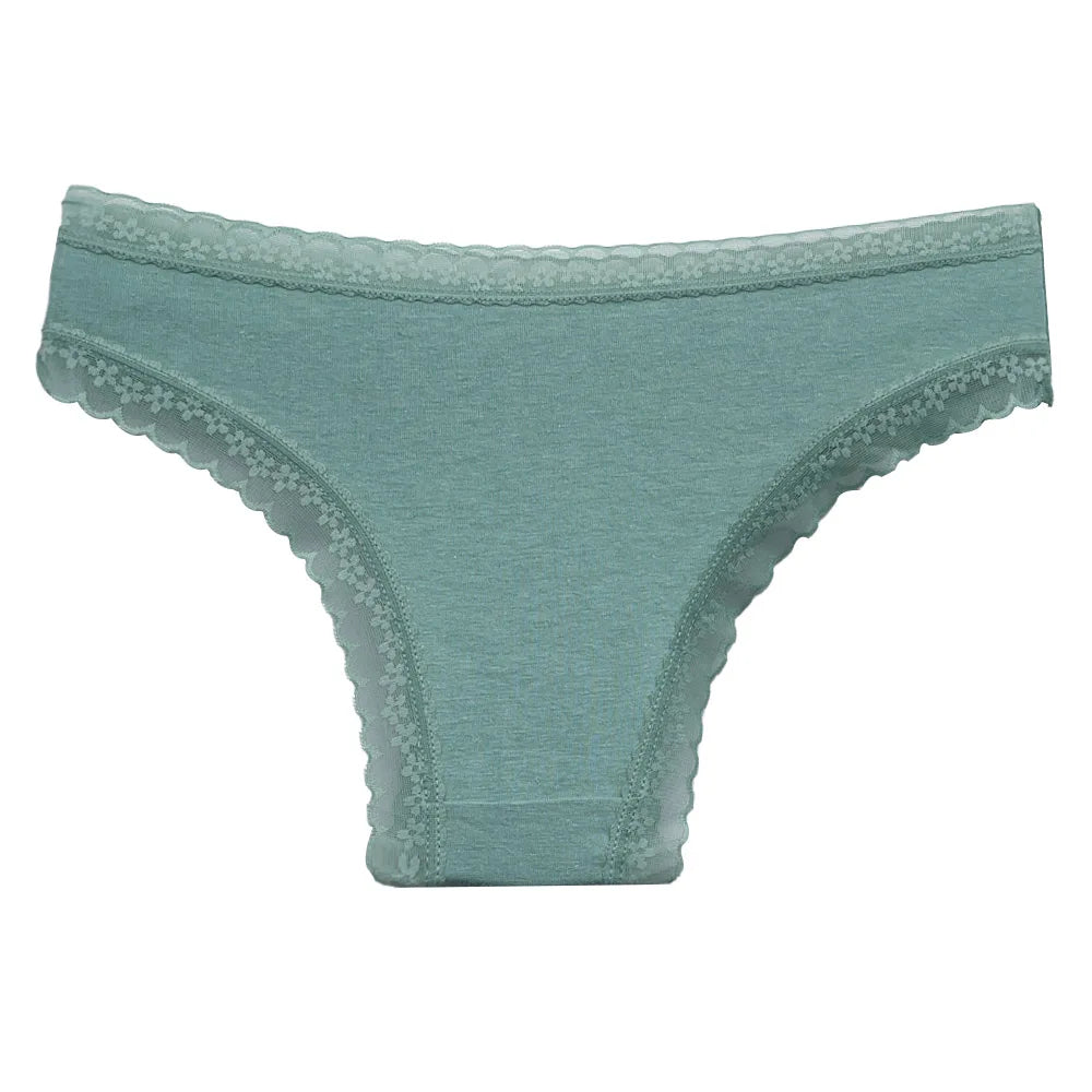 5 Pcs/Set Cotton Panties Sexy Lace Low Waist M-XL  Lingerie