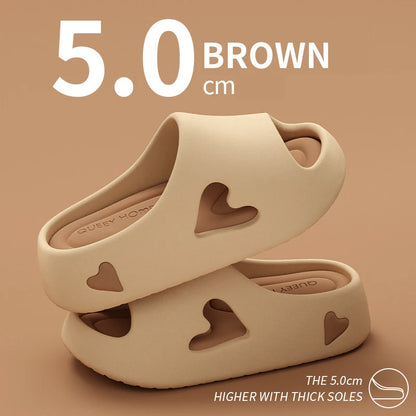 Beach Slides Solid Color Non-slip Thick Shower Slippers