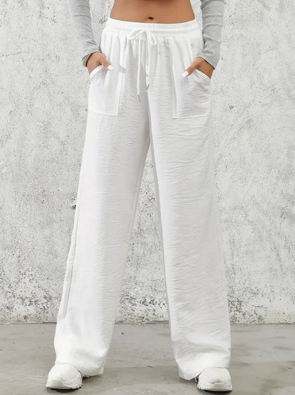Drawstring Wide Leg Pants