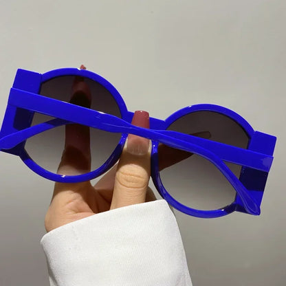 Round Double Color Beach Retro Trend Sunglasses