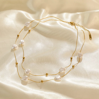 316L Stainless Steel Pearls Chain Necklace