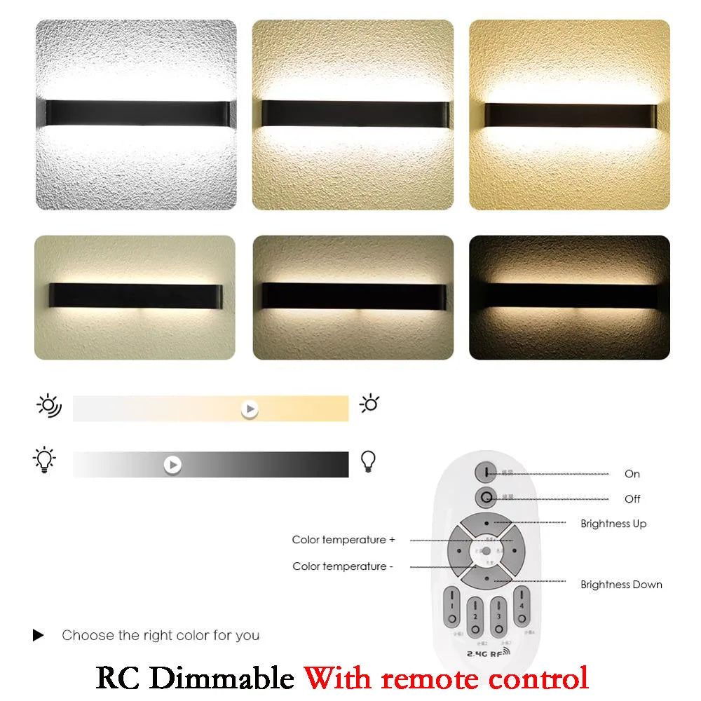 LED Wall Lamp Dimmable 110/220V Indoor Light