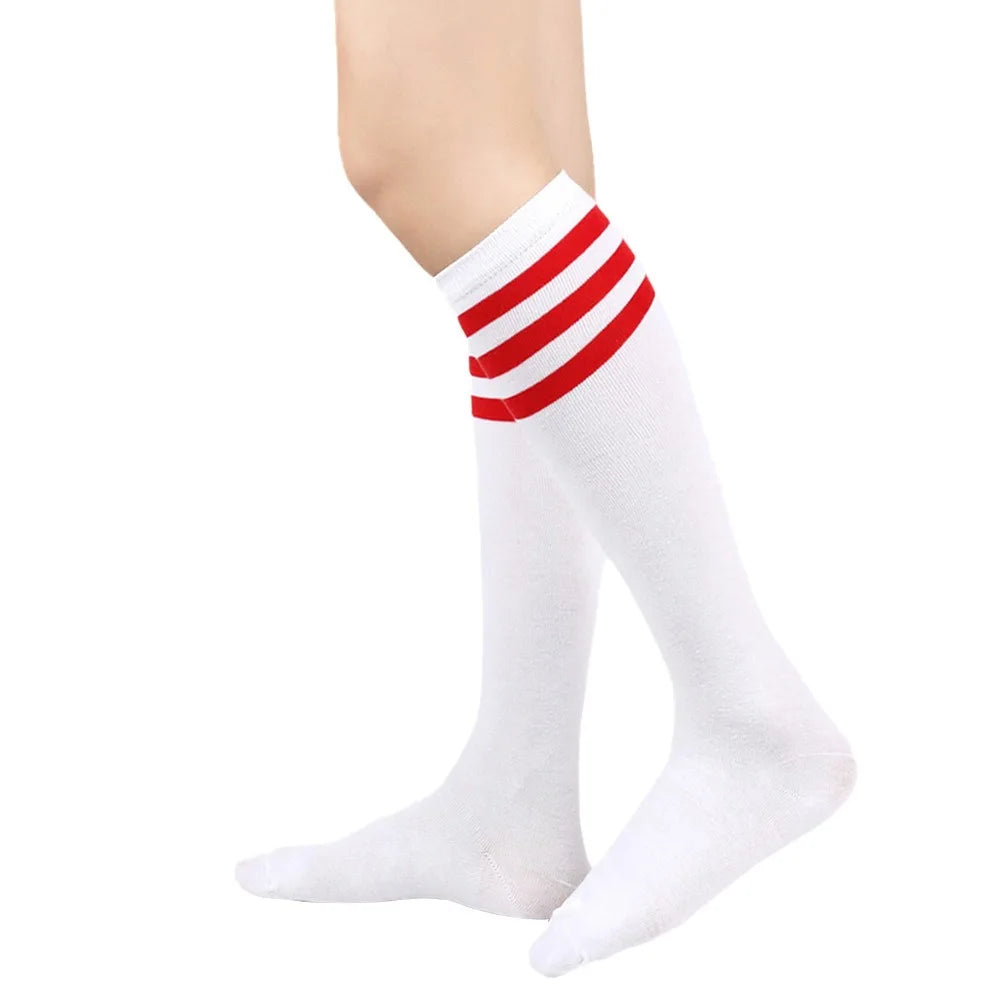 Black White Striped Long Sexy Over Knee Socks