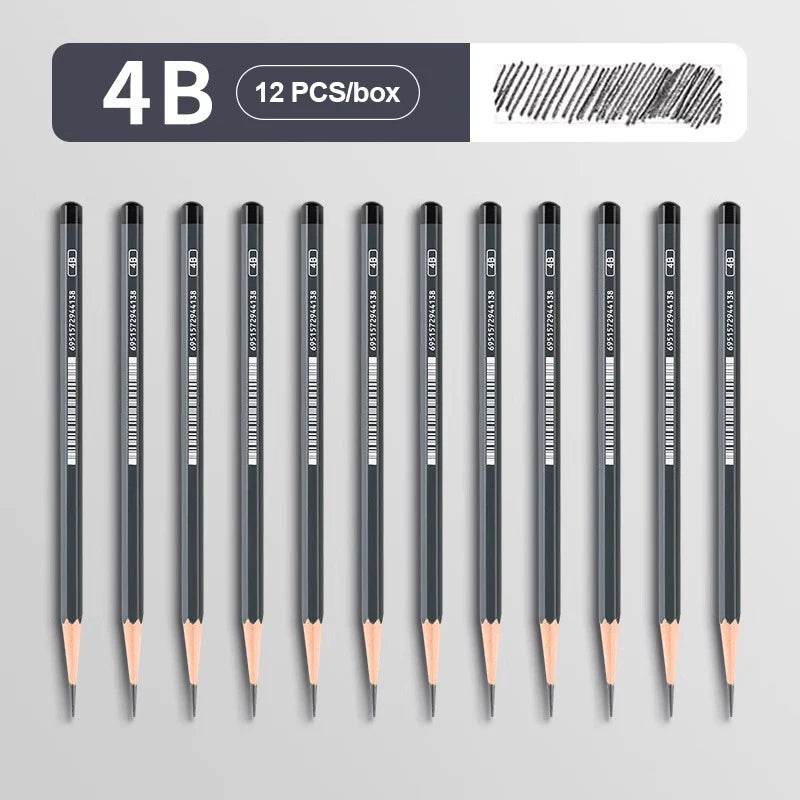 2H HB B 2B 3B 4B 5B 6B 7B 8B 12B 14B Sketch Drawing Graphite Charcoal Pencils Set
