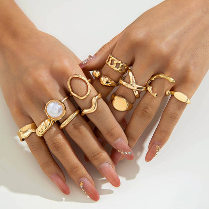 DANA Circle Geometry Opening Joint Rings Set