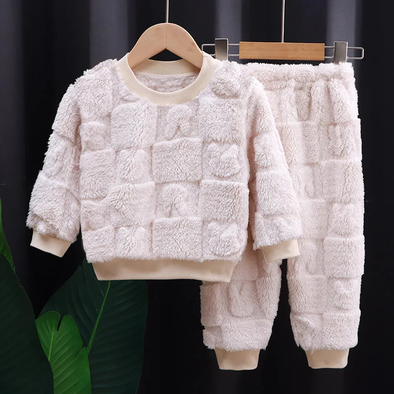 Autumn Winter Flange Long Sleeve Baby Kid Sleepwear