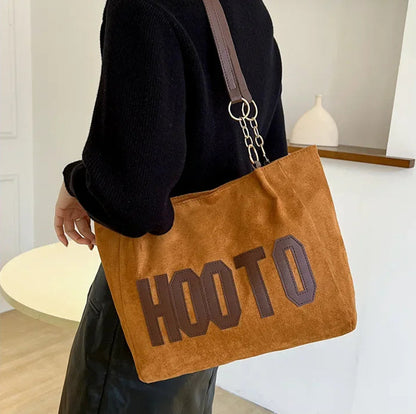Letters Tote Canvas Campus Handbag Bolsa