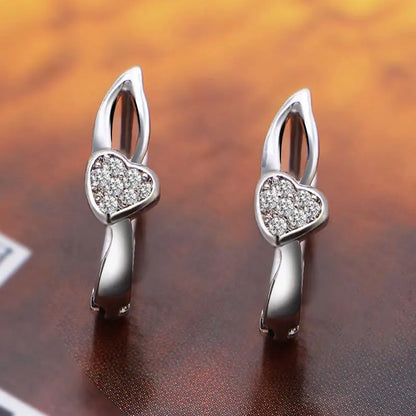 925 Sterling Silver Zircon Buckle Earrings