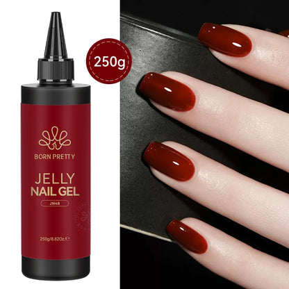 250g Pure Black White Color Gel Nail Polish Jelly Nude Gel