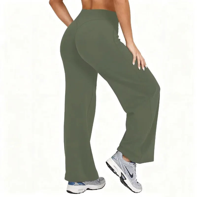 Plus Size Yoga Wide-leg Stretchy Sport Pants