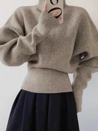 Loose Casual Versatile Long Sleeve Knit Sweater Pullovers