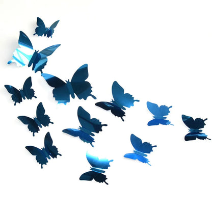 12pcs 3D Butterfly Mirror Wall Crystal Sticker