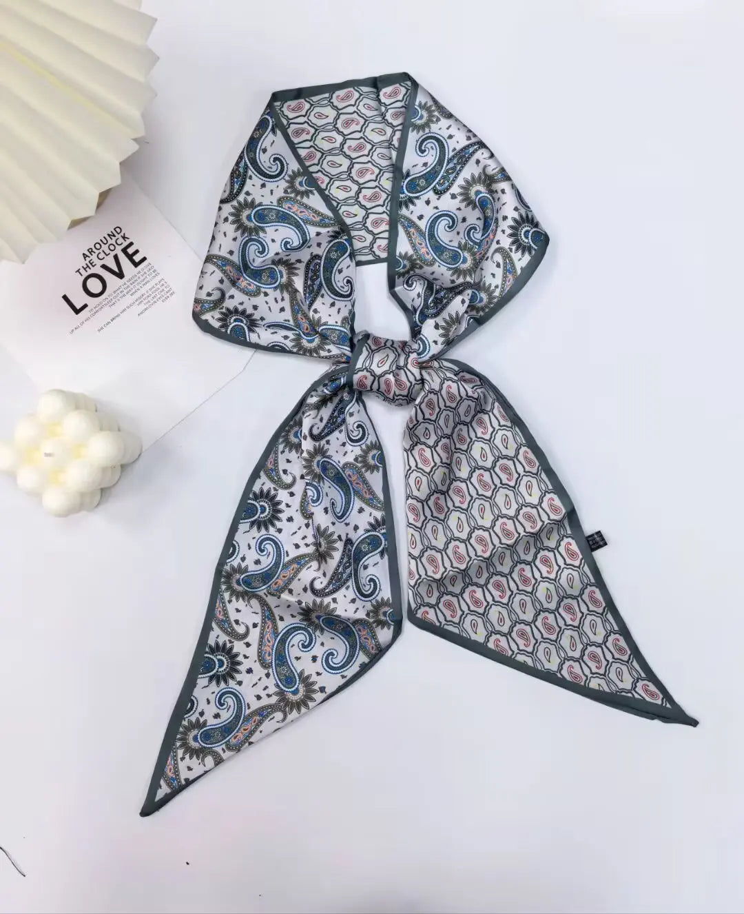 Luxury Long Silk Scarf Animal Horse Print Thin Narrow Scarf Shawl