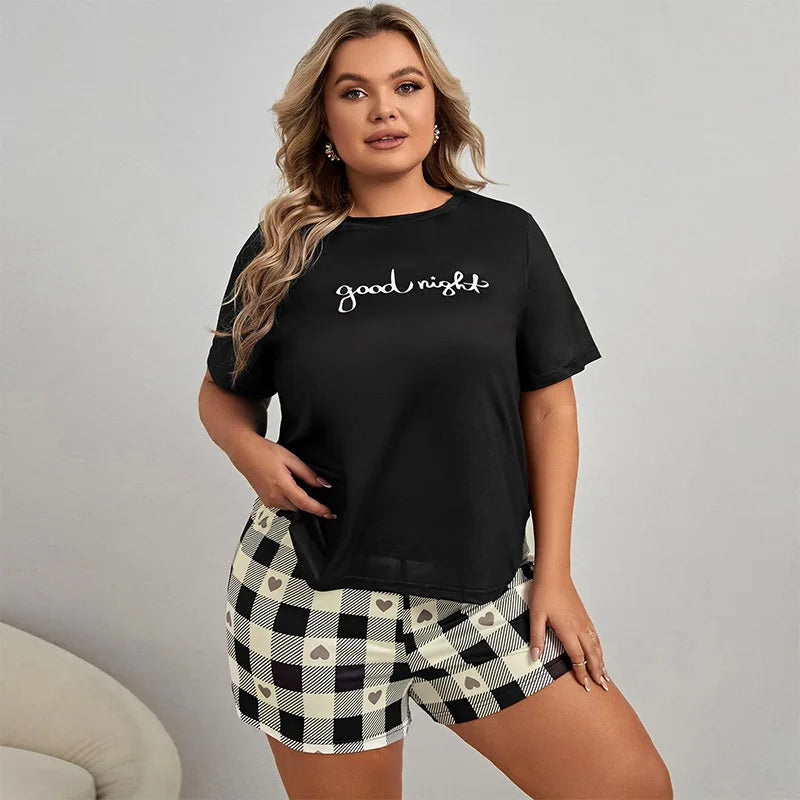 Letter Print Soft Short-sleeved Pyjama