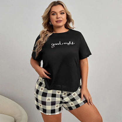Letter Print Soft Short-sleeved Pyjama