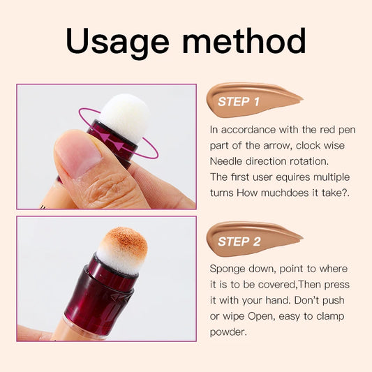 Sponge Head Concealer Moisturising Liquid Foundation